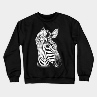 Zebra Animal Portrait Crewneck Sweatshirt